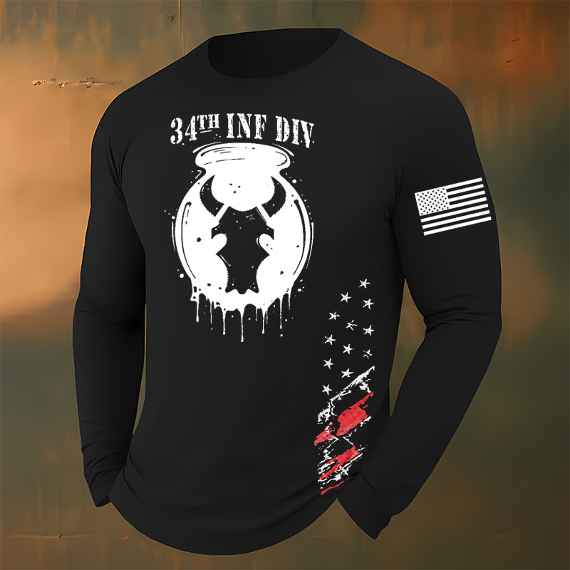 The Red Bull Division Printed Casual Long-Sleeved T-Shirt