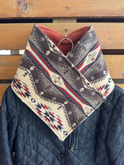 Western Cowboy Aztec Warm Neck Hood
