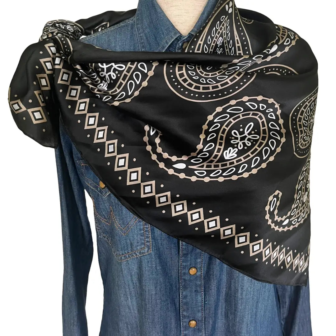 Paisley Wild Rags (Flint) | Black Silk Scarf