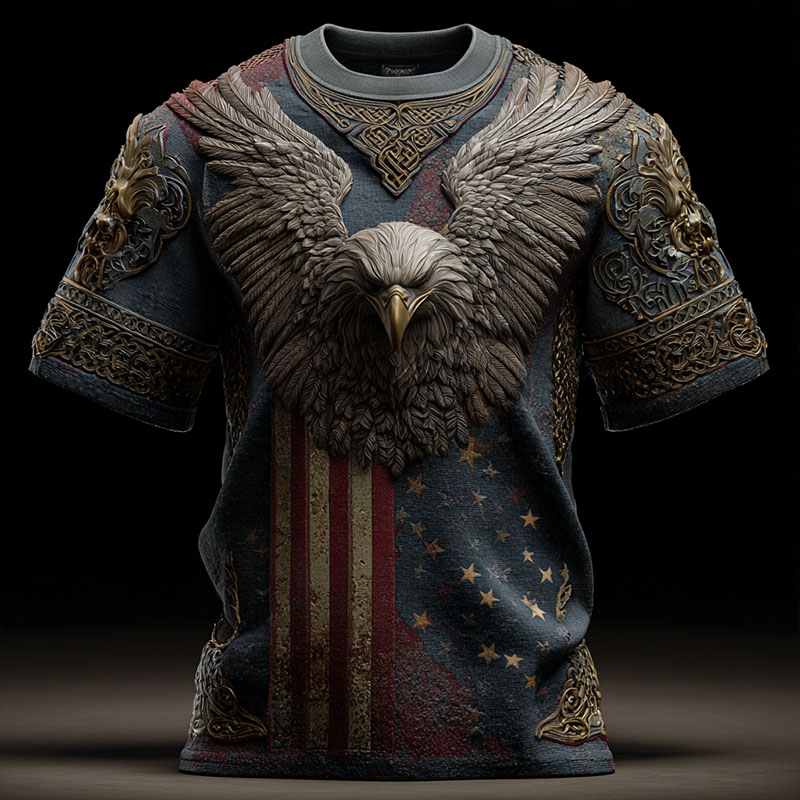 US 250th Anniversary Printed Short-Sleeved T-Shirt