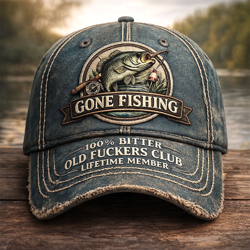 Old Club And Fish Print Casual Hat