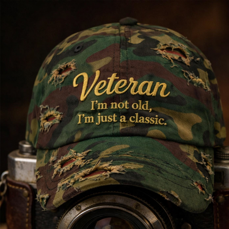 US Retro Veteran Print Casual Hat