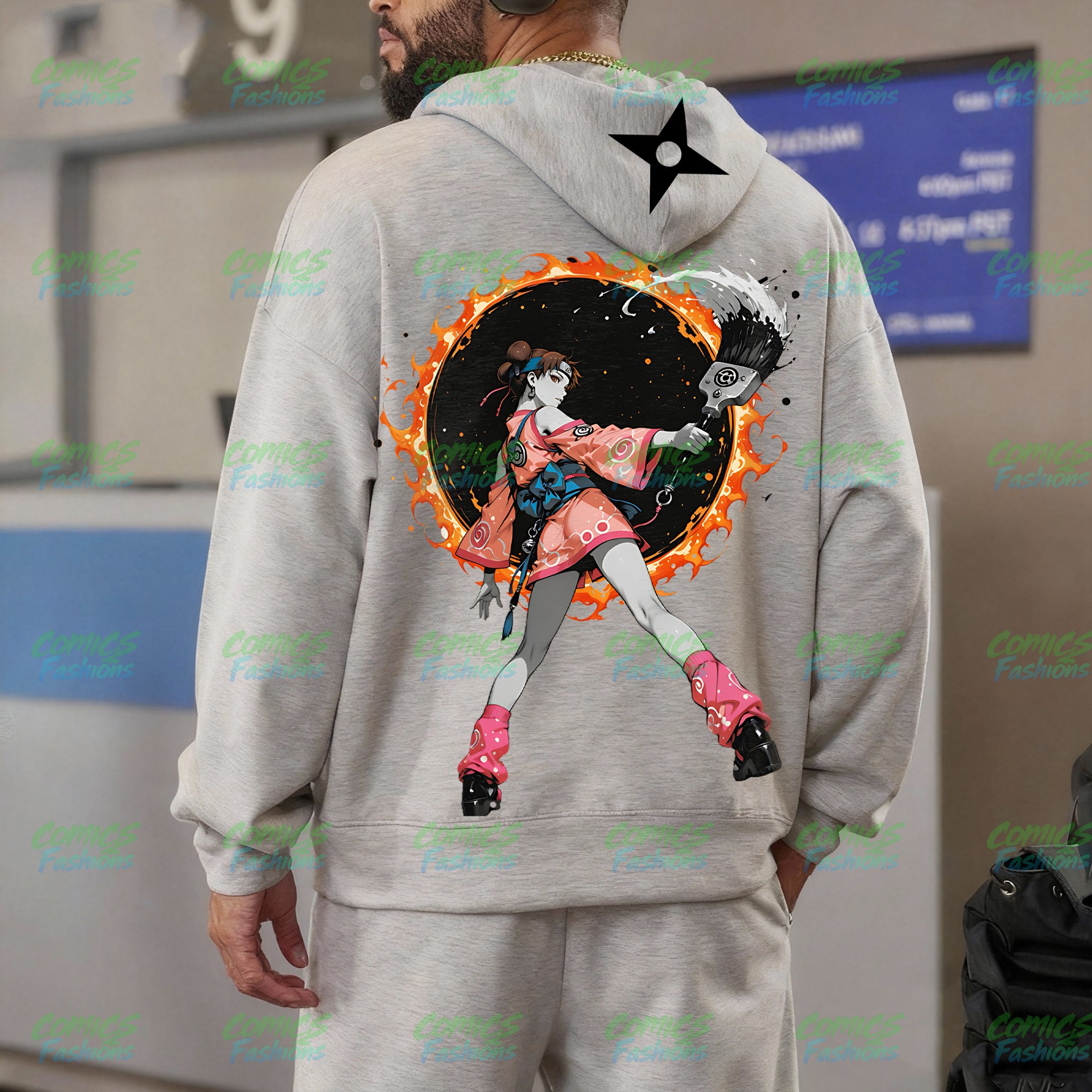 Unisex Graphic Streetwear Vintage Zipper Cardigan Plush Hoodie