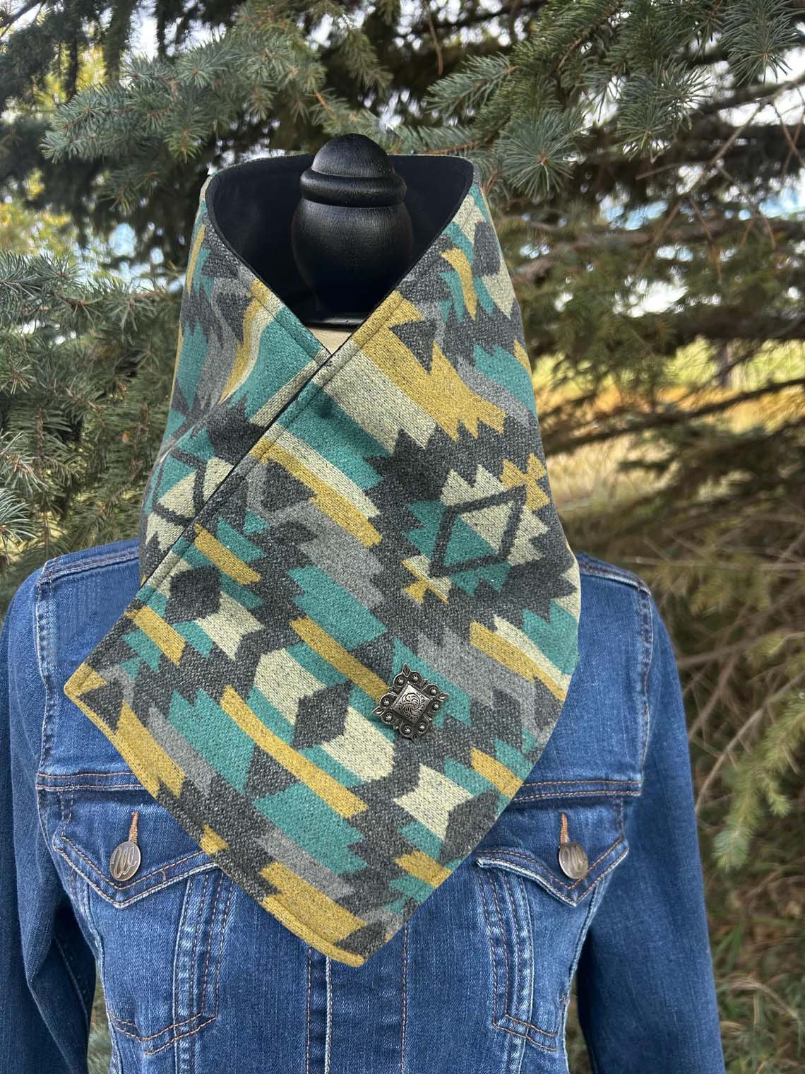 Western Cowboy Aztec Warm Neck Hood
