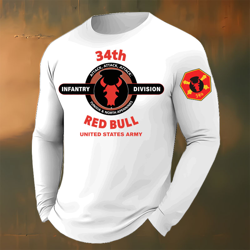 The Red Bull Division Printed Casual Long-Sleeved T-Shirt