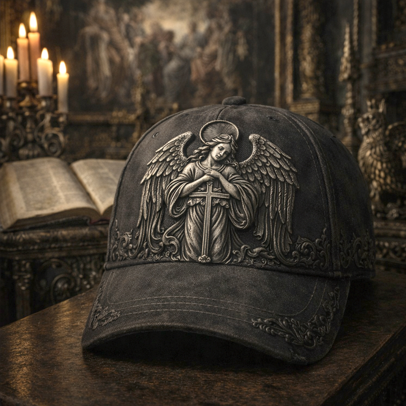 Retro St. Archangel Print Casual Hat