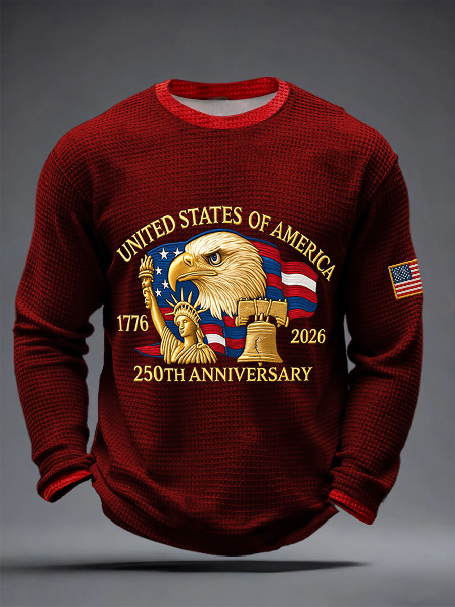 Men's USA 250th Anniversary Print Waffle T-Shirt