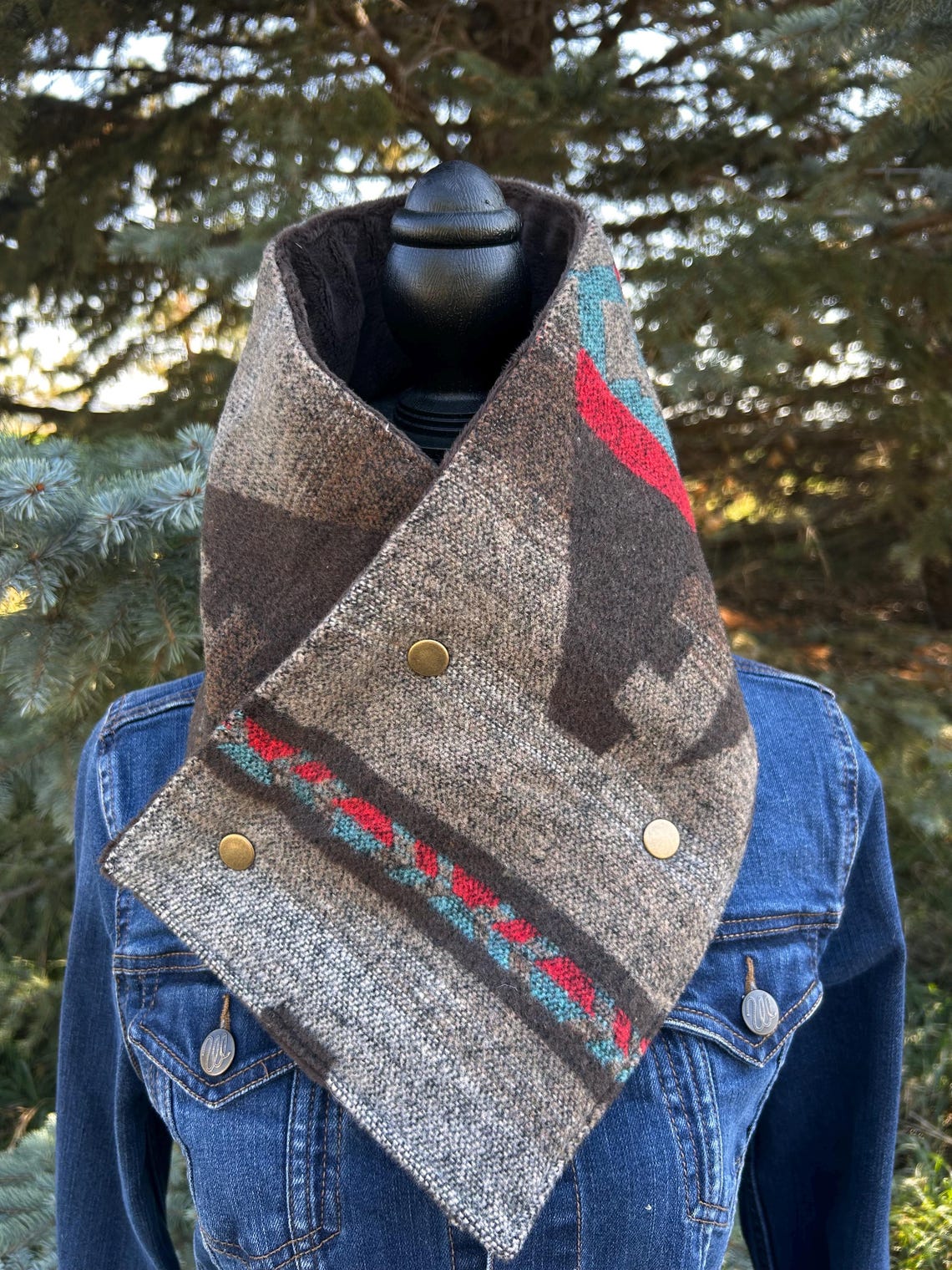 Western Cowboy Aztec Warm Neck Hood