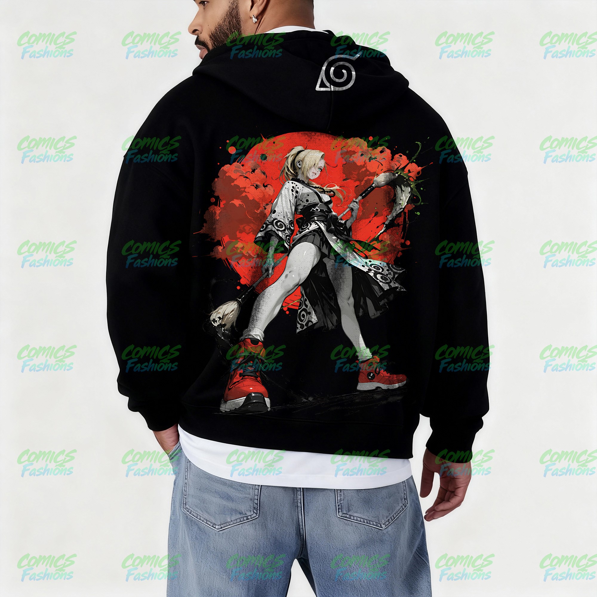 Unisex Graphic Streetwear Vintage Zipper Cardigan Plush Hoodie