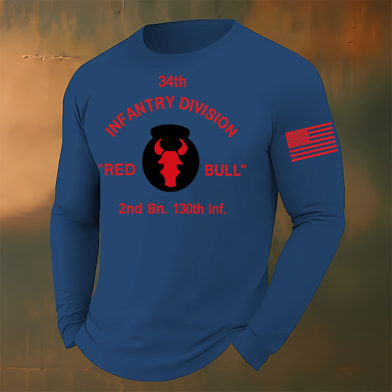 The Red Bull Division Printed Casual Long-Sleeved T-Shirt