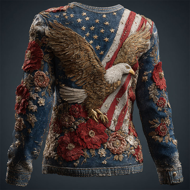 US 250th Anniversary Print Casual Sweatshirt