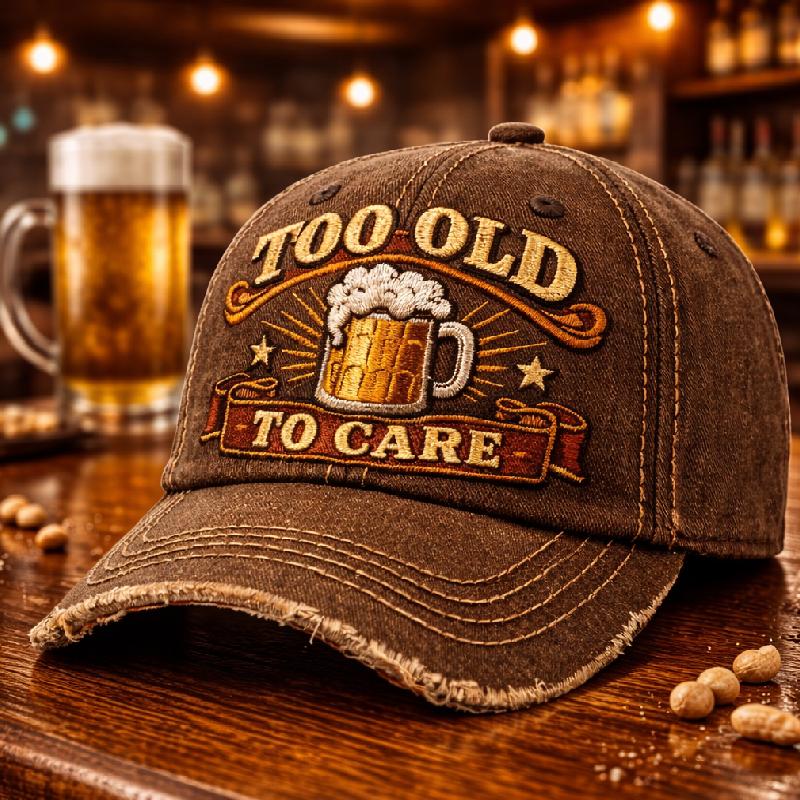 Too Old To Care Art Print Casual Cap