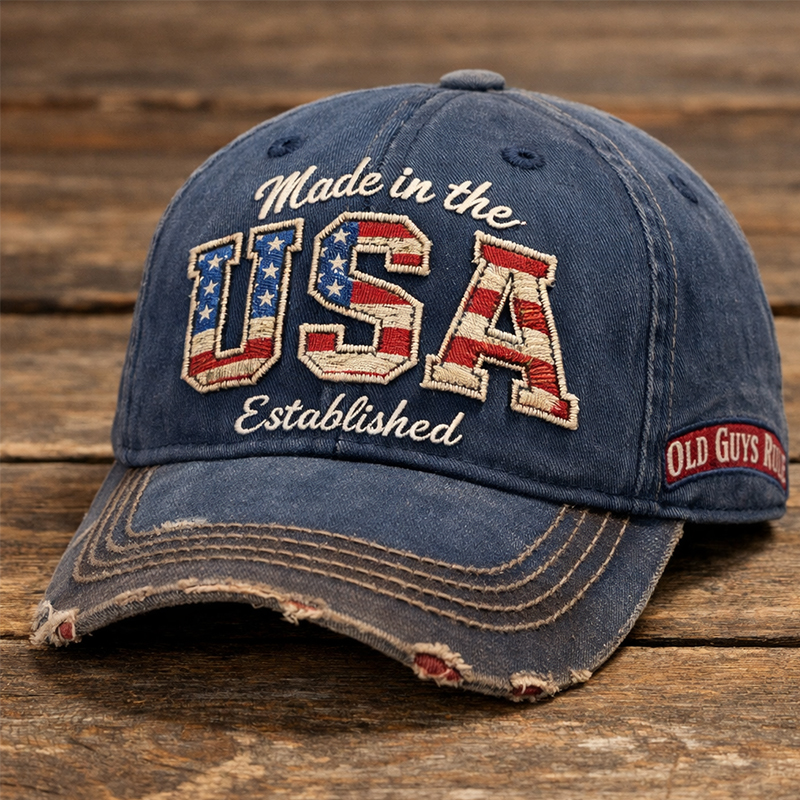 Vintage Old Guys Rule Art Print Cap