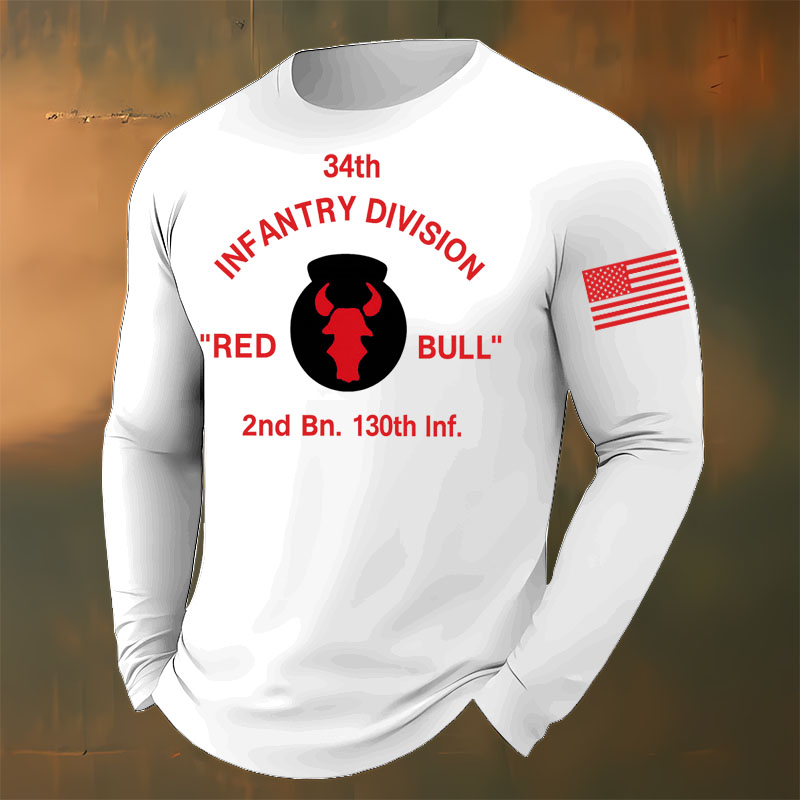 The Red Bull Division Printed Casual Long-Sleeved T-Shirt