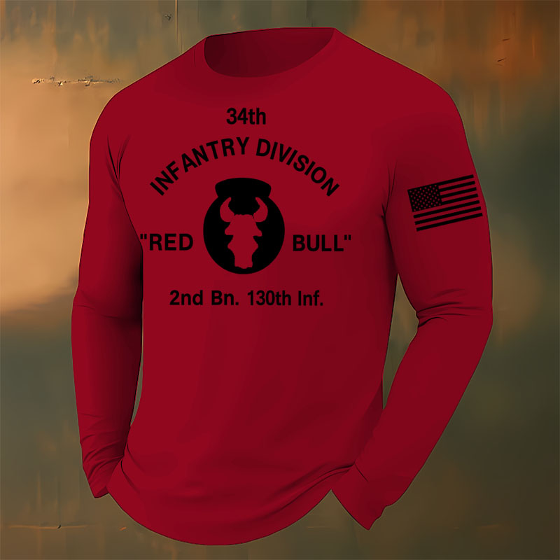 The Red Bull Division Printed Casual Long-Sleeved T-Shirt