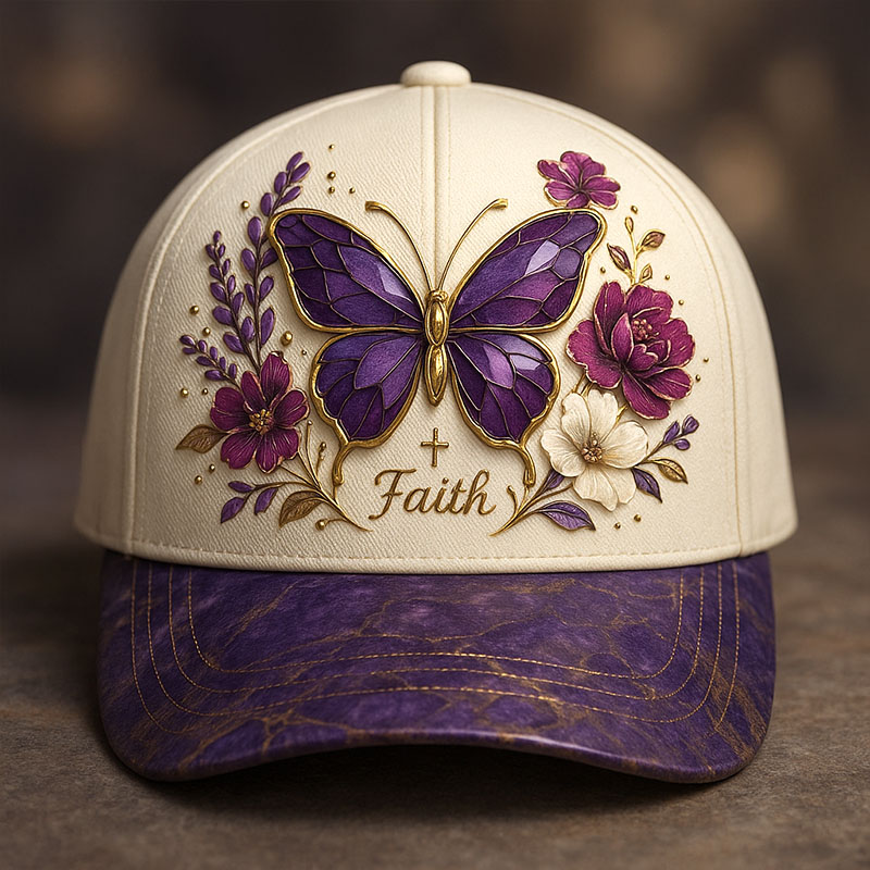 Faith Flowers Vintage Printed Hat