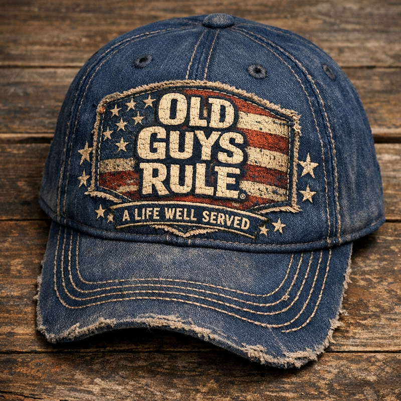 Old Guys Rule Vintage Art Print Cap
