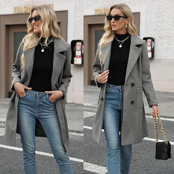 Free Shipping 🎄Winter Essential: Women‘s Wool Blend Camel Coat, Mid-Length Double-Breasted Jacket with Notch Lapel