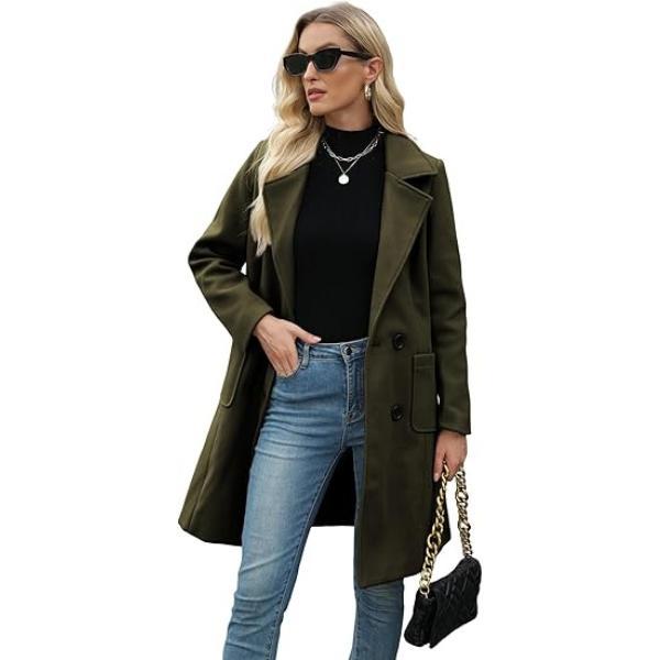 Free Shipping 🎄Winter Essential: Women‘s Wool Blend Camel Coat, Mid-Length Double-Breasted Jacket with Notch Lapel