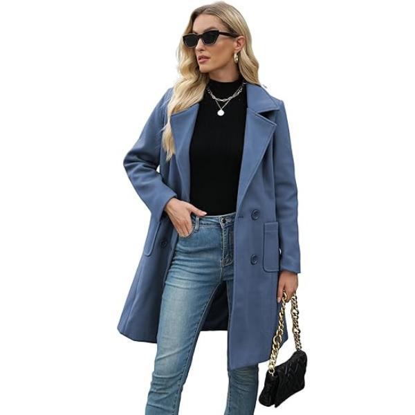 Free Shipping 🎄Winter Essential: Women‘s Wool Blend Camel Coat, Mid-Length Double-Breasted Jacket with Notch Lapel