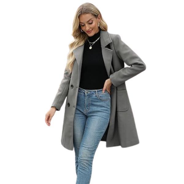 Free Shipping 🎄Winter Essential: Women‘s Wool Blend Camel Coat, Mid-Length Double-Breasted Jacket with Notch Lapel