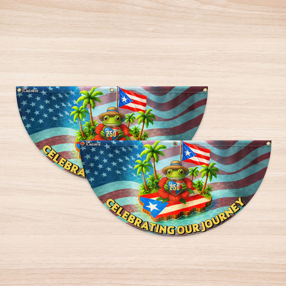 Puerto Rico 250th Anniversary Fan Flag | Celebrating Our Journey