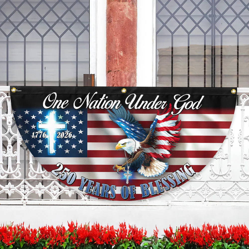 One Nation Under God Flag, 250 Years of Blessing Eagle Fan Flag
