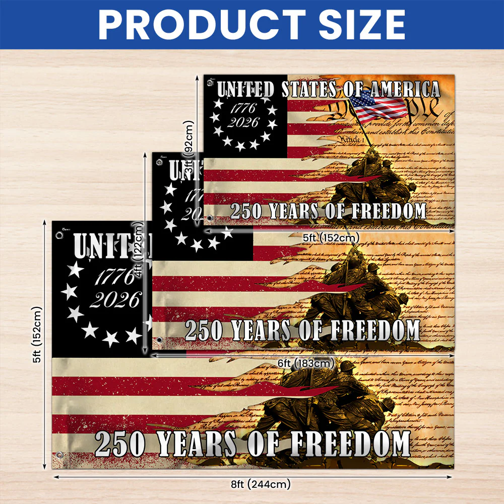 United States of America 250 Years We The People Patriotic Grommet Flag