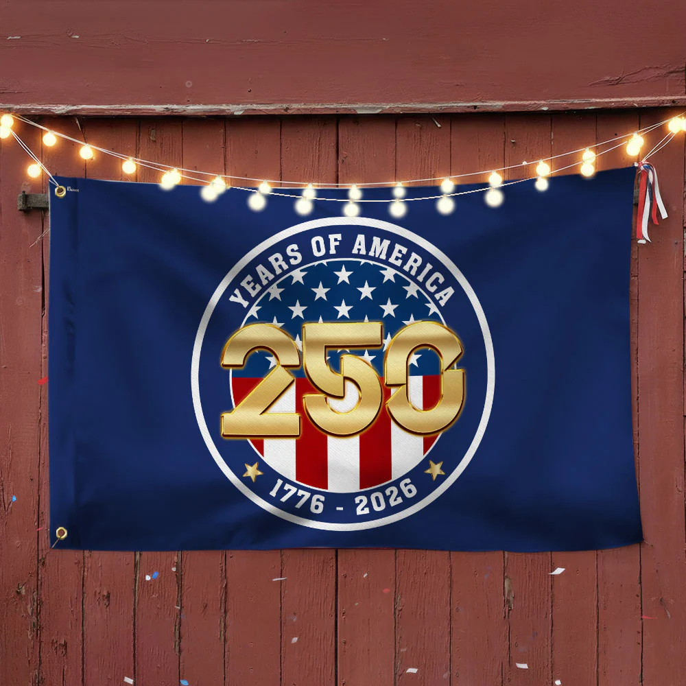 Patriotic 250 Years of America 1776 2026 Semiquincentennial Grommet Flag