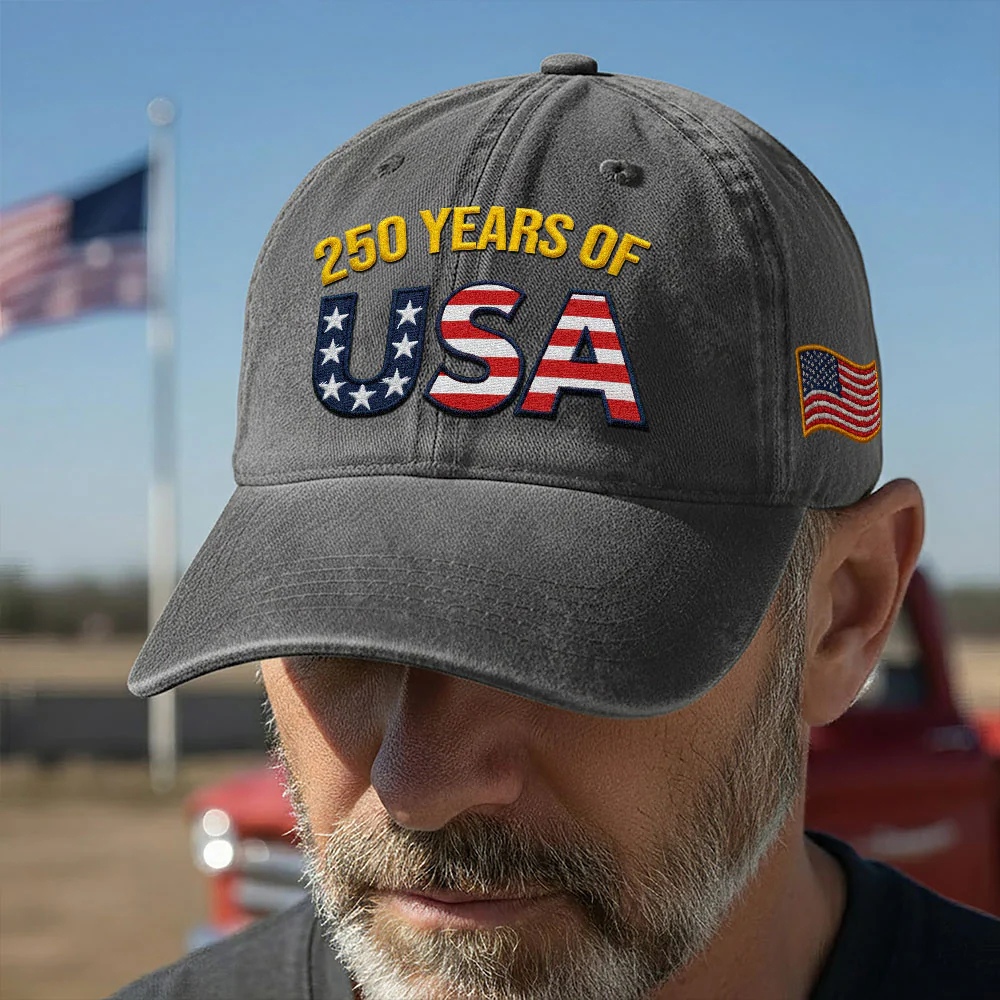 250 Years of USA Washed Cap | Independence Patriot Washed Cap Embroidered Flag