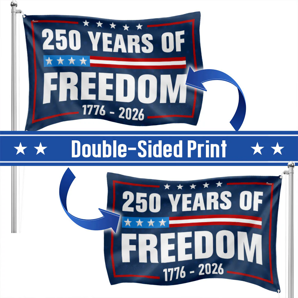 American Flag - 250 Years Of Freedom 1776-2026 4th Of july Grommet Flag