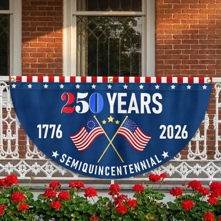 American Flag - America 250th Anniversary Non-Pleated Fan Flag