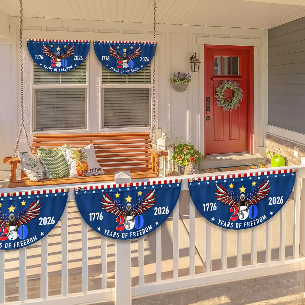 America 250 Years of Freedom Semiquincentennial Eagle Patriotic Fan Flag