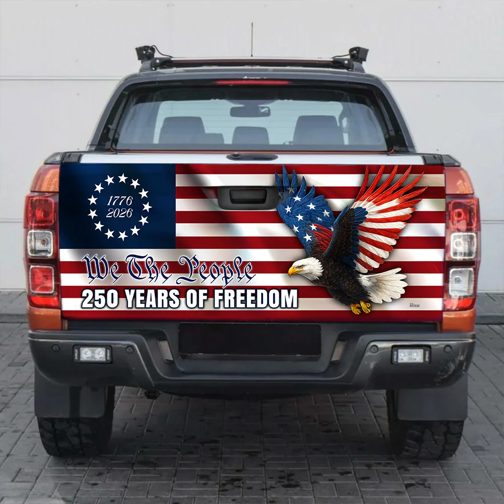 250 Years of Freedom Car Decal, Patriotic Eagle Truck Tailgate Wrap