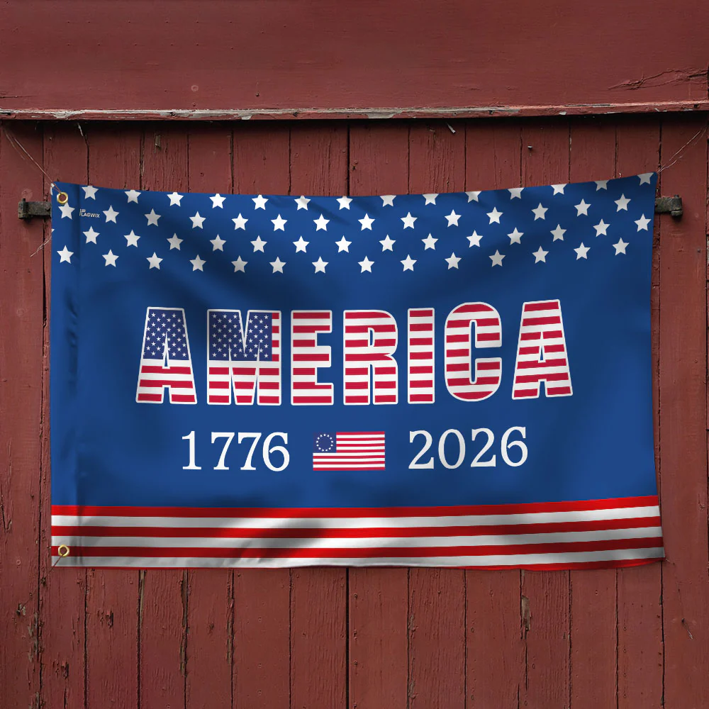 250th Anniversary Grommet Flag - 4th of July 2026 Decorative Flag