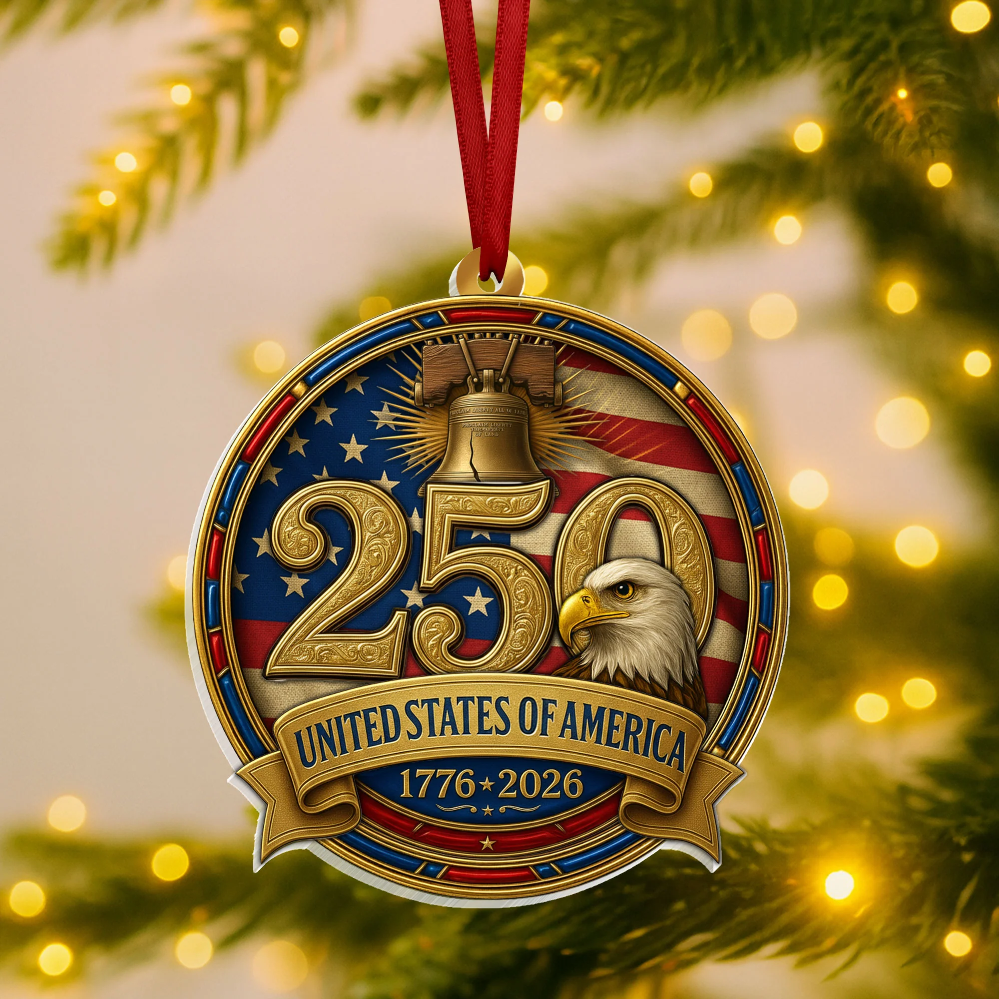 United States of America 250 Years Ornament | Patriotic Independence Day