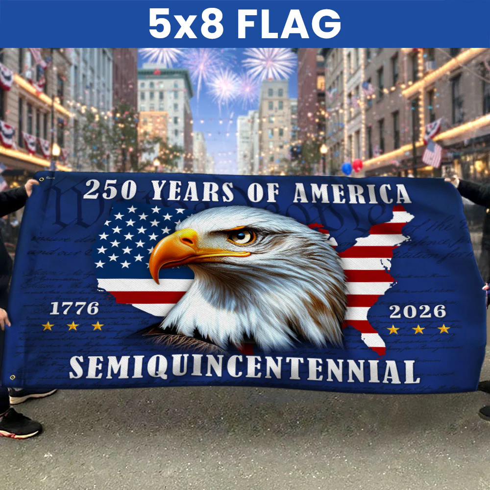 250 Years of America Flag, 1776 2026 Patriotic Eagle Grommet Flag