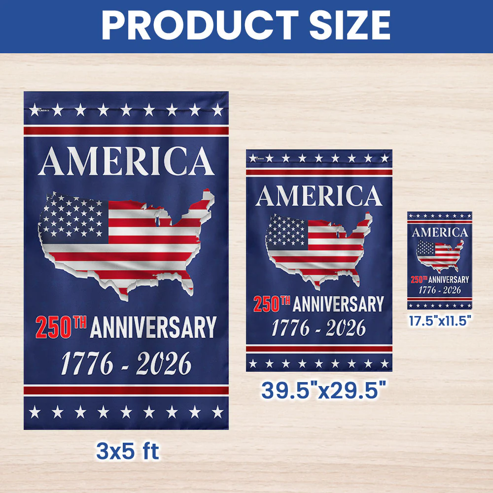 American Flag - 250th Anniversary Semiquincentennial America Map Flag
