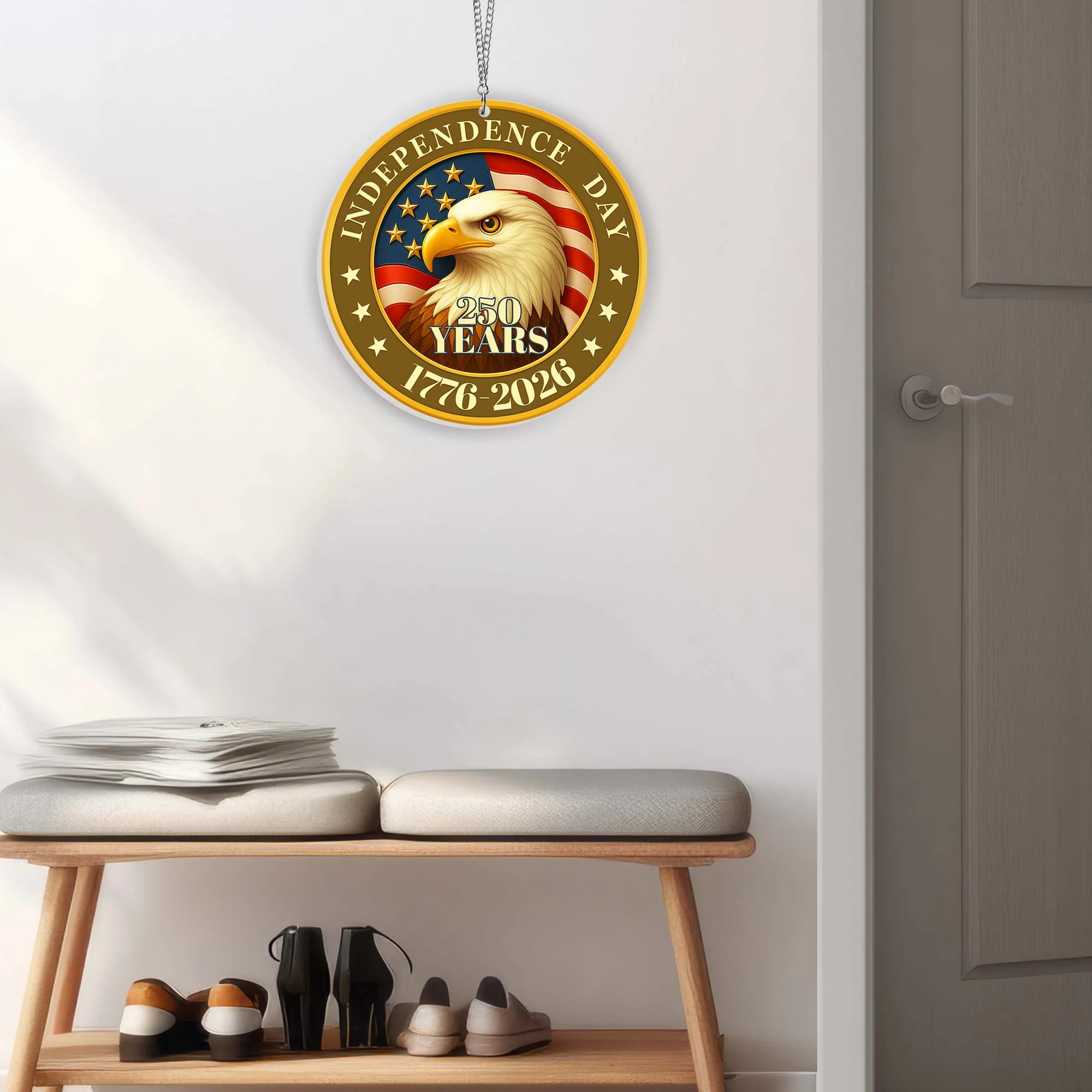 America 250th Independence Day Suncatcher Window Hanging