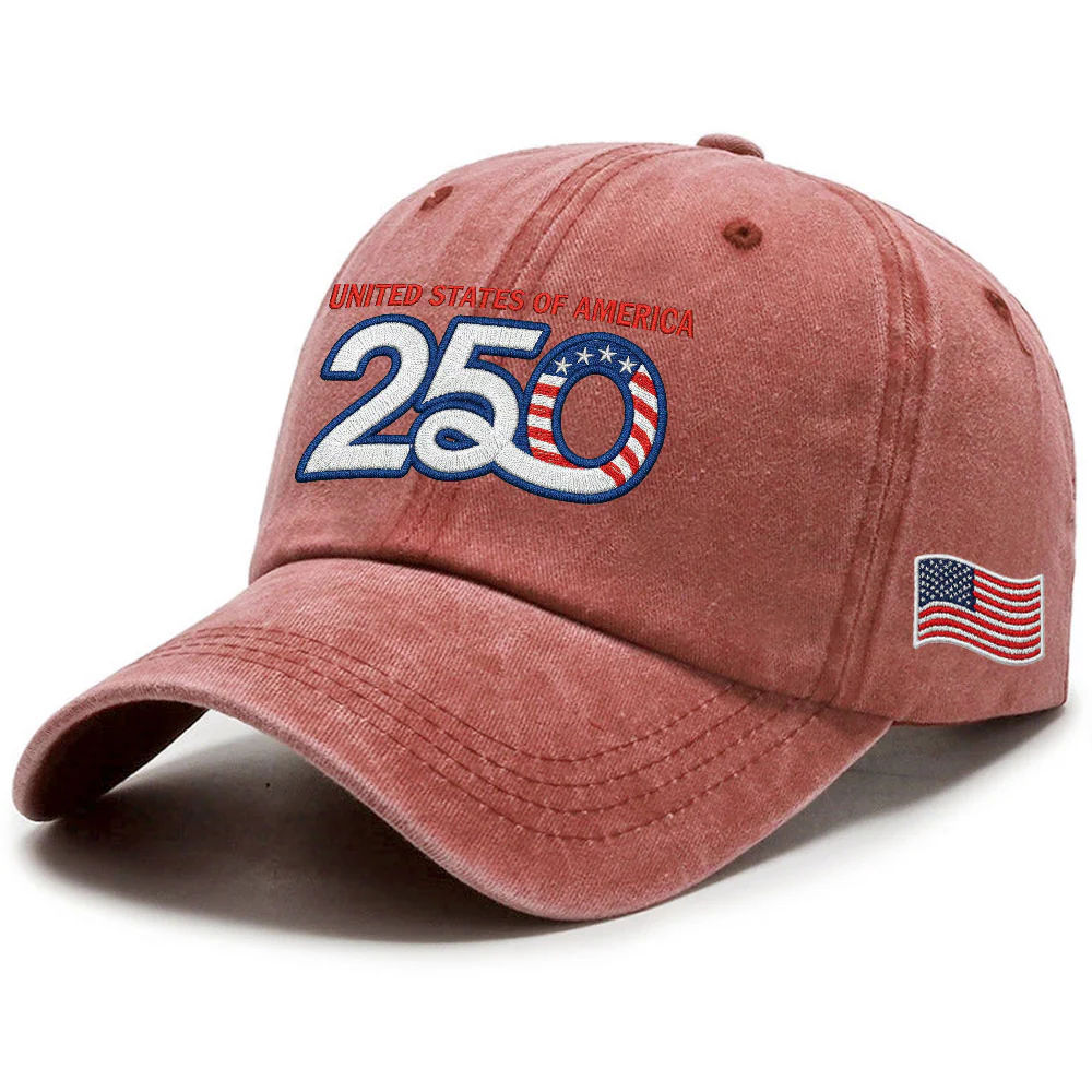 America Vintage Washed Cap, 250th Anniversary Eagle Embroidered Cap