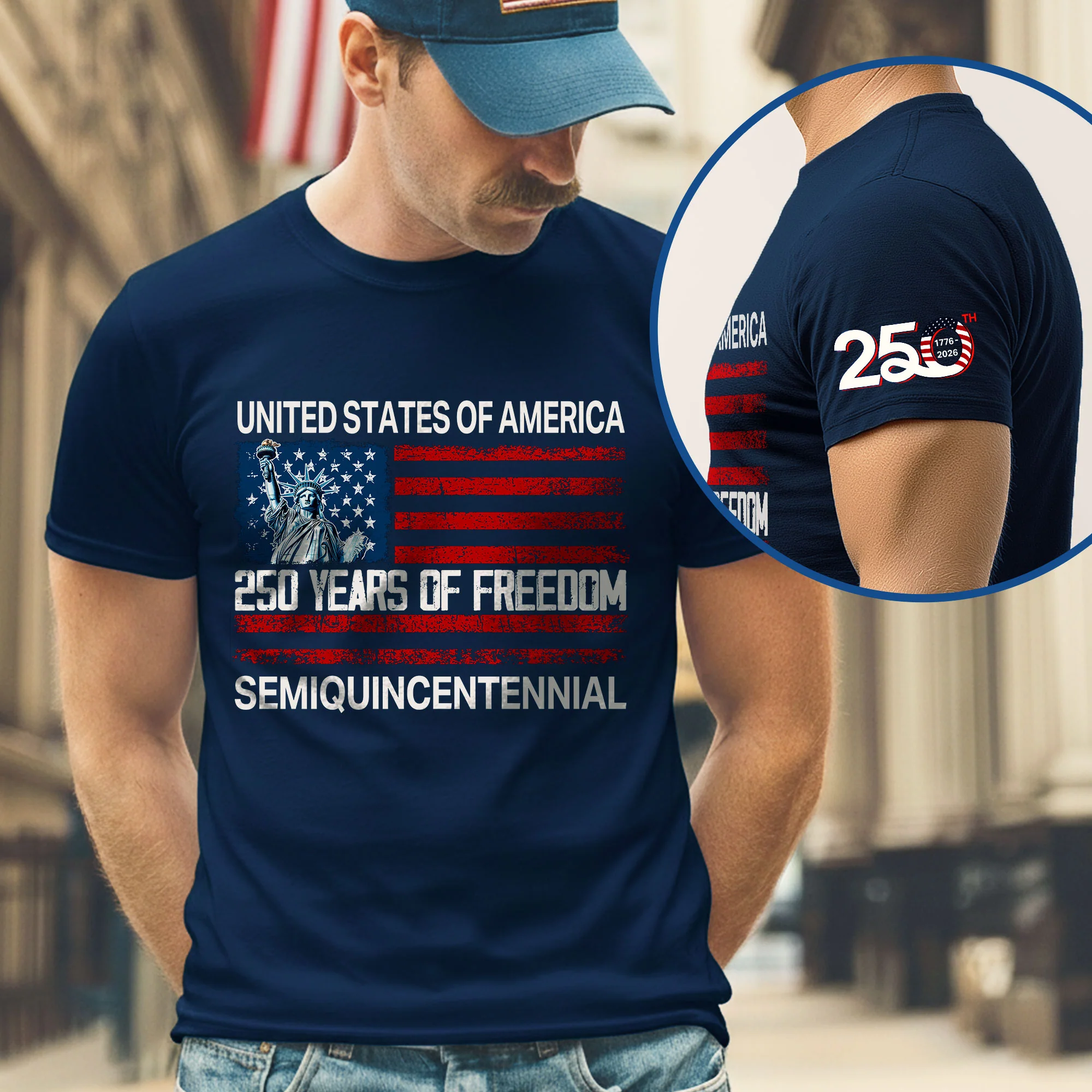 USA 250 Years of Freedom T-Shirt | Semiquincentennial Patriotic Tee