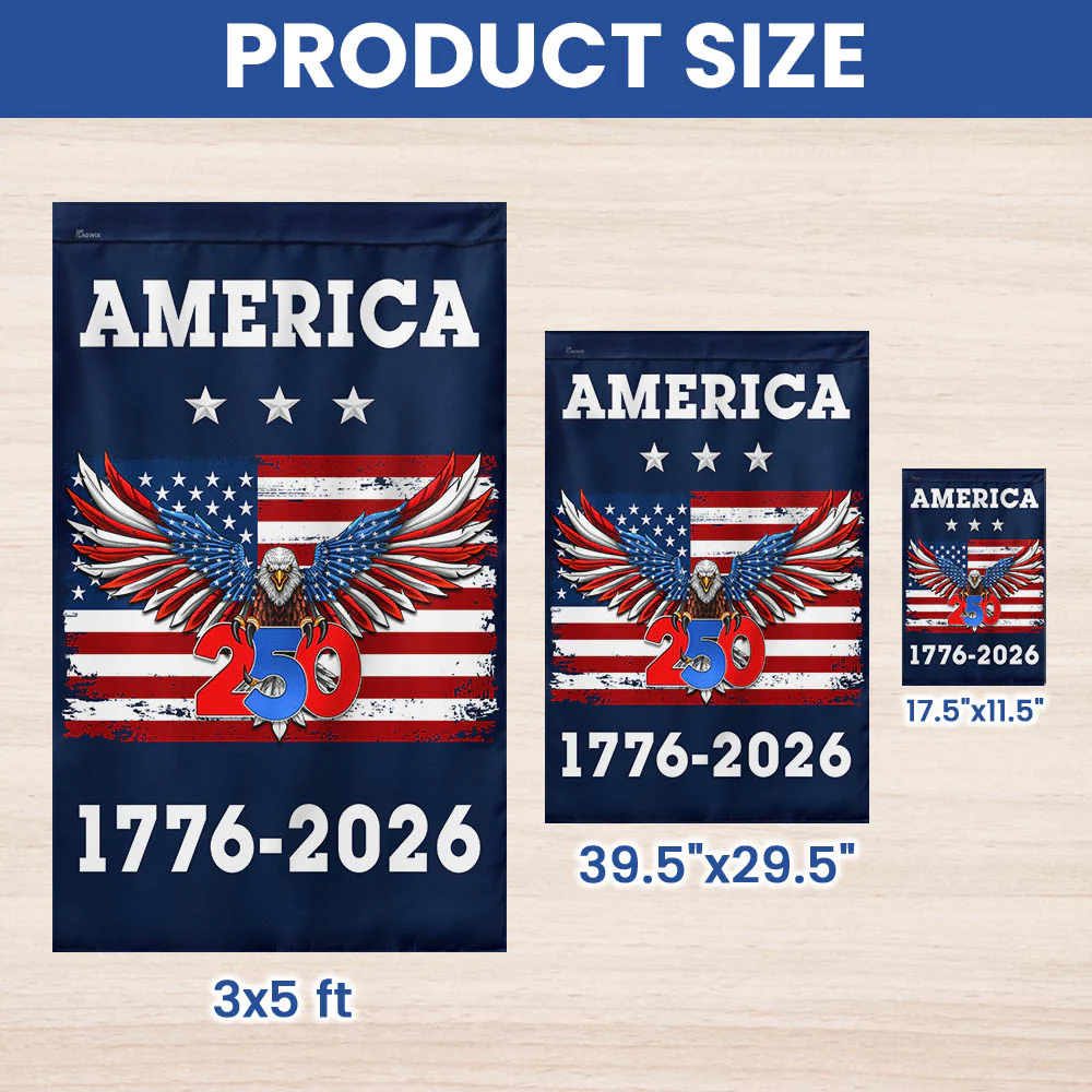 America 250th Anniversary United States Semiquincentennial 1776-2026 Patriotic Eagle Flag