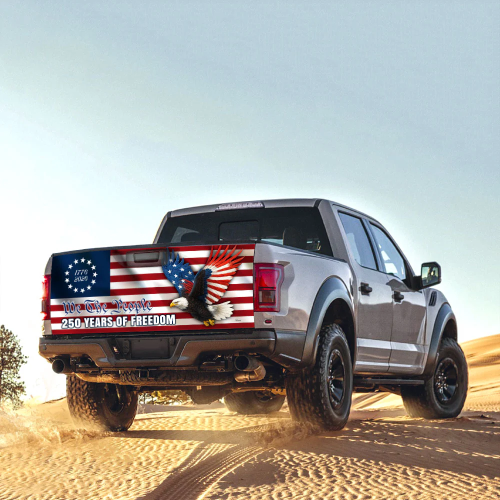 250 Years of Freedom Car Decal, Patriotic Eagle Truck Tailgate Wrap
