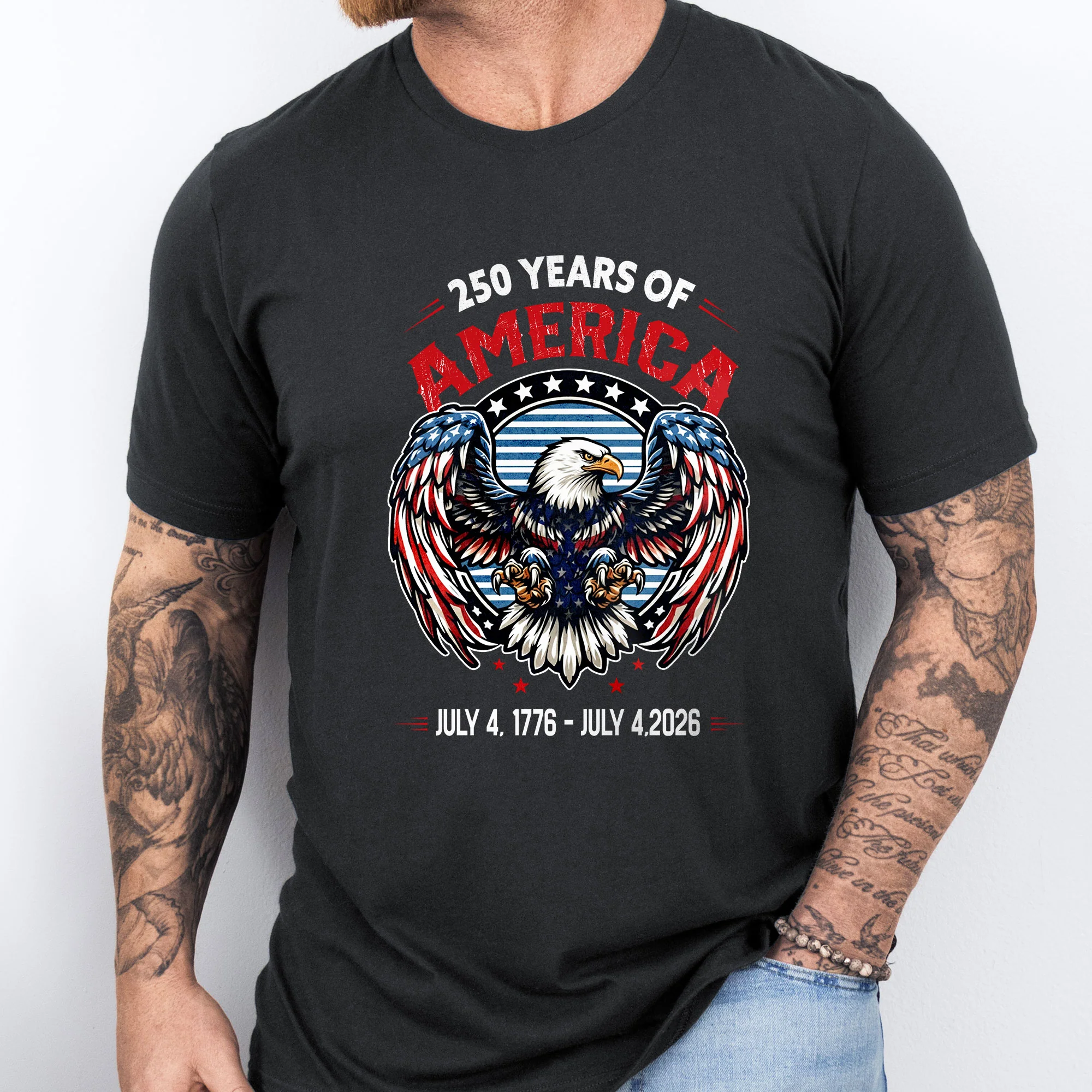 250 Years of America T-Shirt – Patriotic Bald Eagle 1776-2026 Shirt
