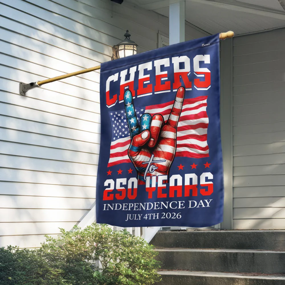 American Flag - Cheers To America 250th Anniversary Canvas Flag
