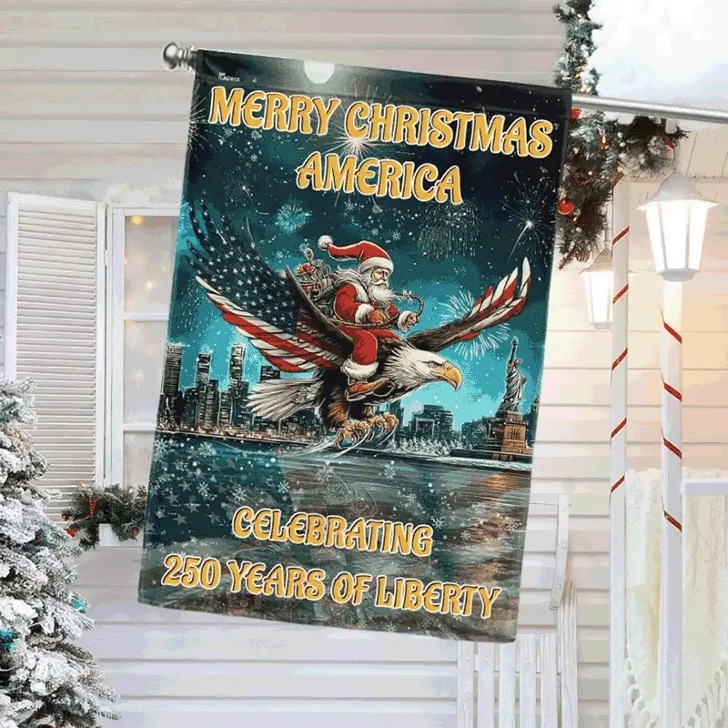Christmas Patriotic America Flag Eagle Celebrating 250 Years of Liberty