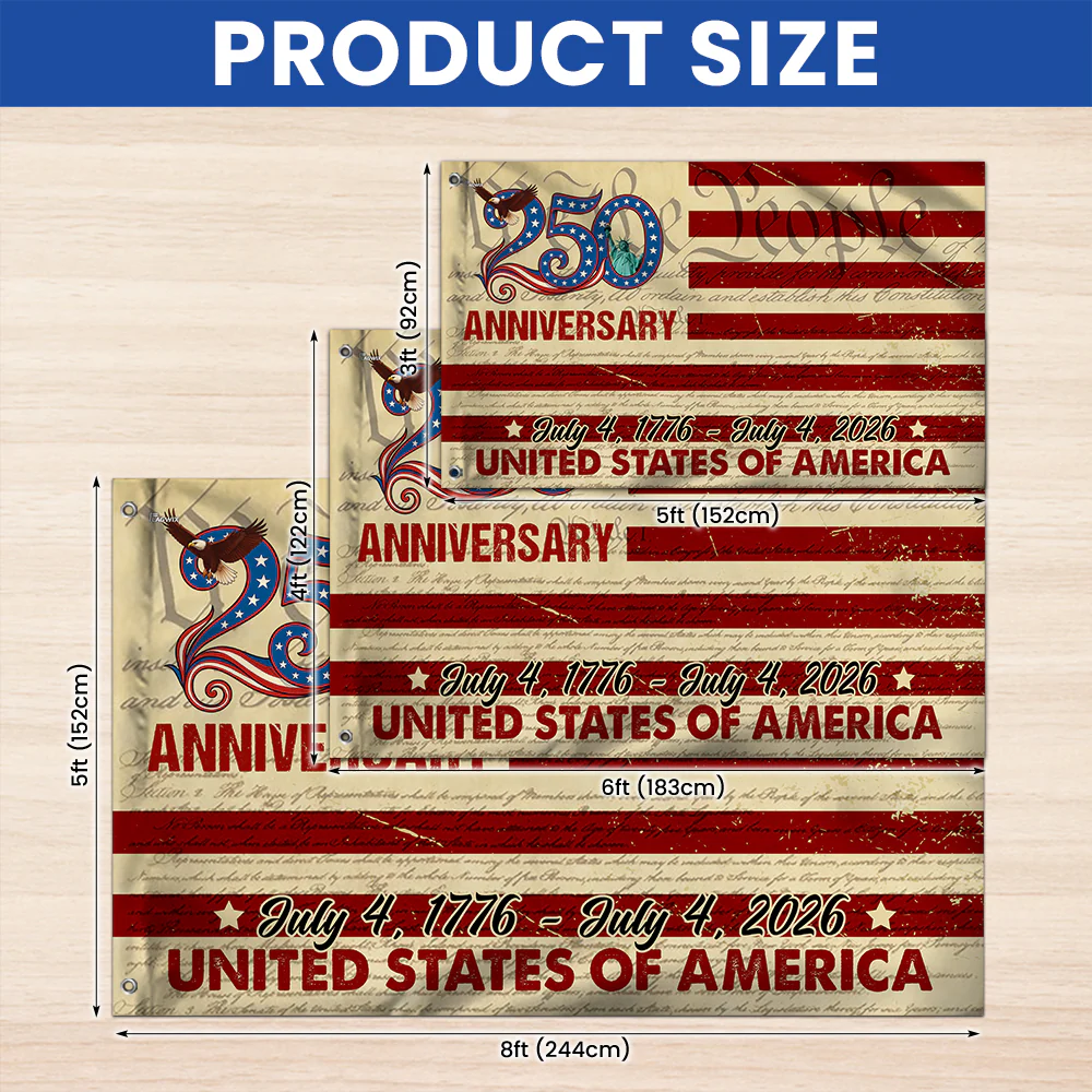 250th Anniversary US Grommet Flag - July 4, 2026 United States of America