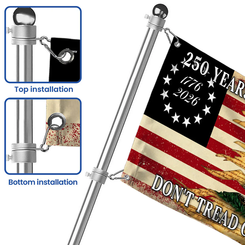 250 Years of Freedom Flag, 1776 2026 Gadsden Dont Tread On Me Grommet Flag