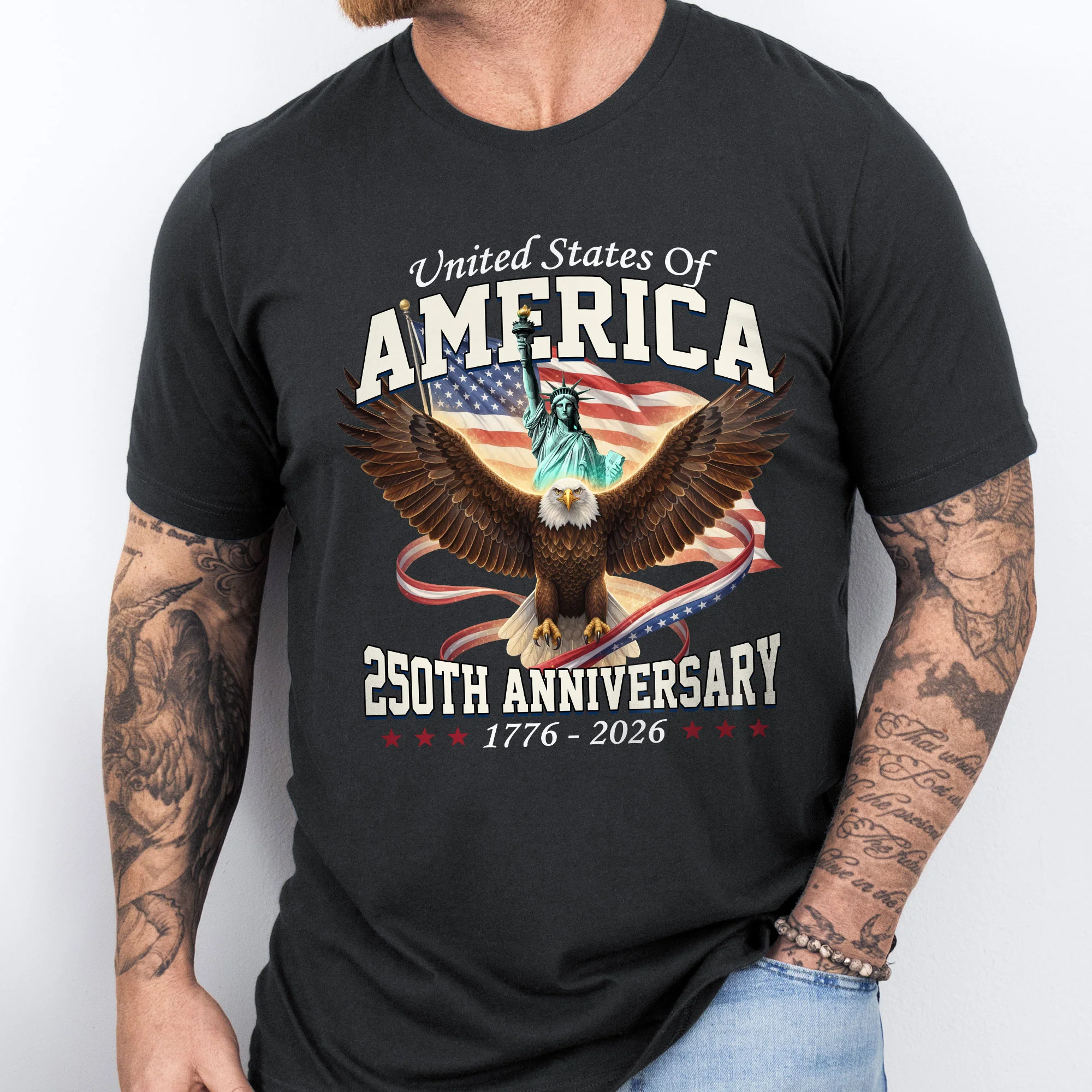 250th Anniversary Patriotic T-Shirt | American Eagle Liberty Tee