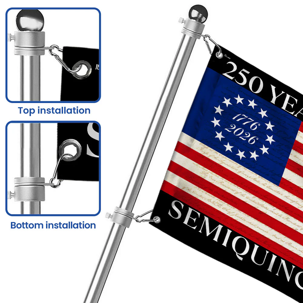 250 Years Of Freedom Flag | USA Bald Eagle Patriotic 250th Grommet Flag